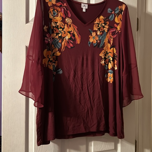 Burgundy Fall top 1x 💗 - Picture 3 of 7